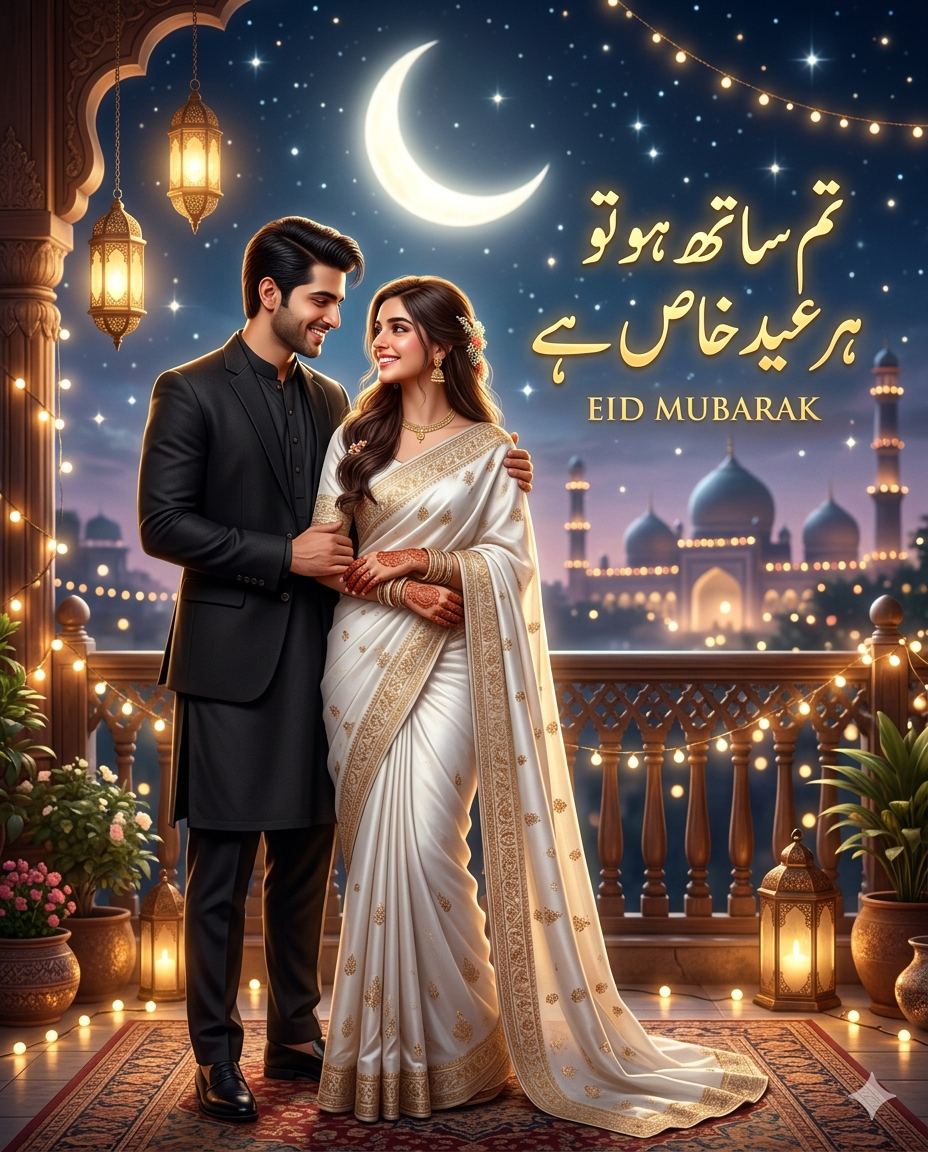 realistic romantic Eid poster
