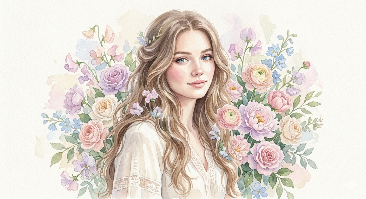 soft-watercolor-portrait-young-woman